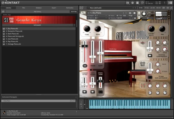 Gentle Keys KONTAKT piano interface