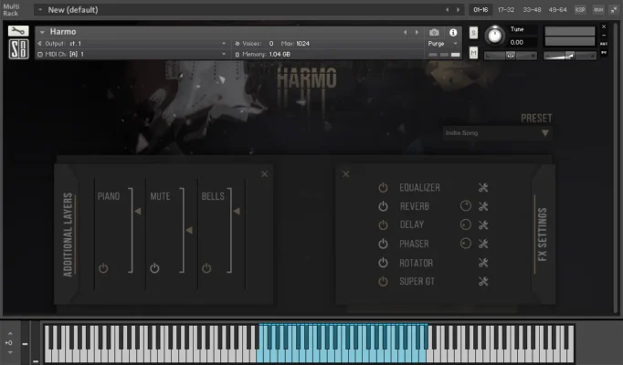 Harmo KONTAKT interface screenshot 2