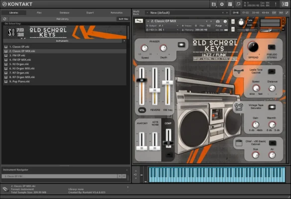Old School Keys KONTAKT interface