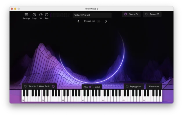 Retrowave 2 interface screenshot 1