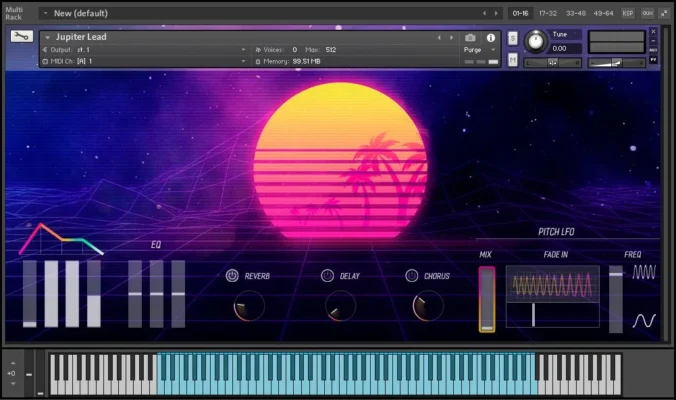 Retrowave KONTAKT interface screenshot 1