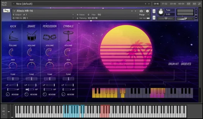Retrowave KONTAKT interface screenshot 2