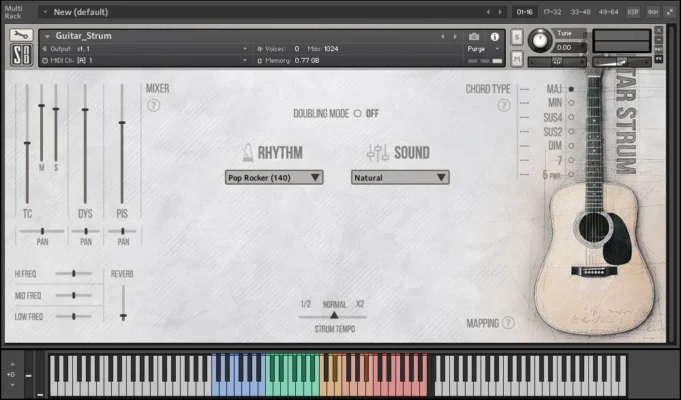 Guitar Strum KONTAKT interface