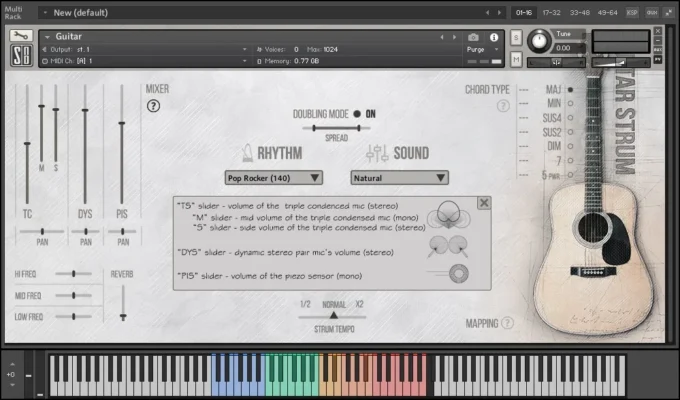 Guitar Strum KONTAKT interface screenshot 2