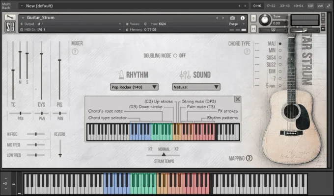 Guitar Strum KONTAKT interface screenshot 3