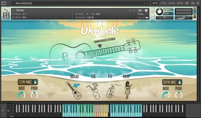 Ukulele KONTAKT interface