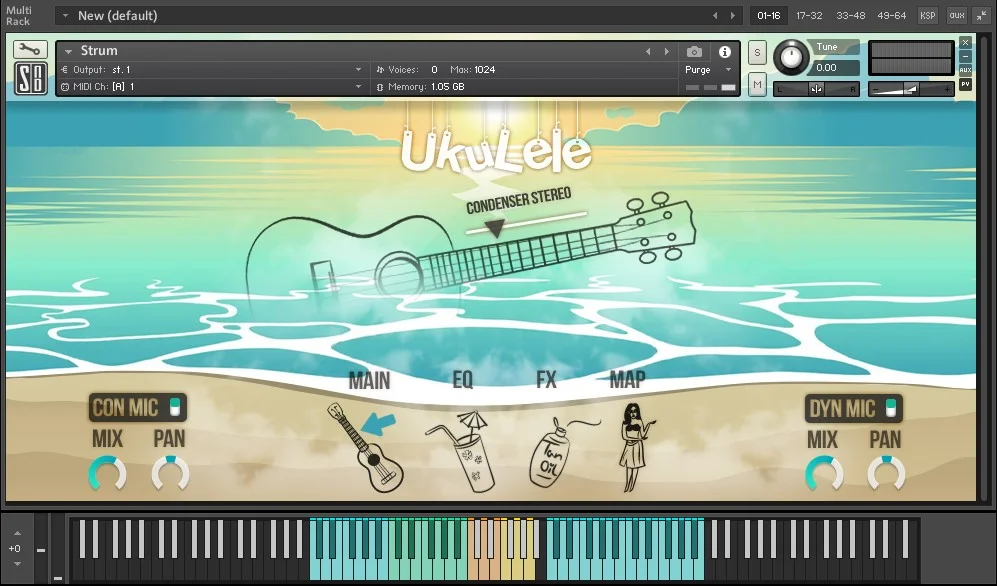 Ukulele KONTAKT interface
