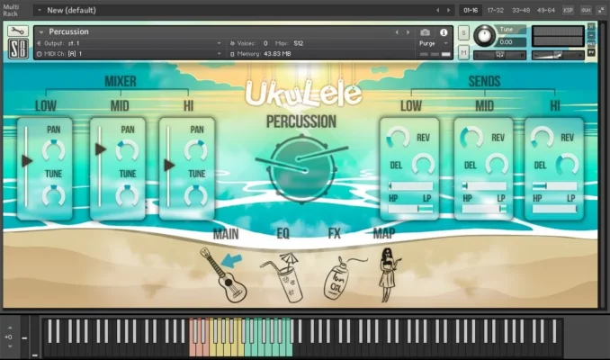 Ukulele KONTAKT interface screenshot 2