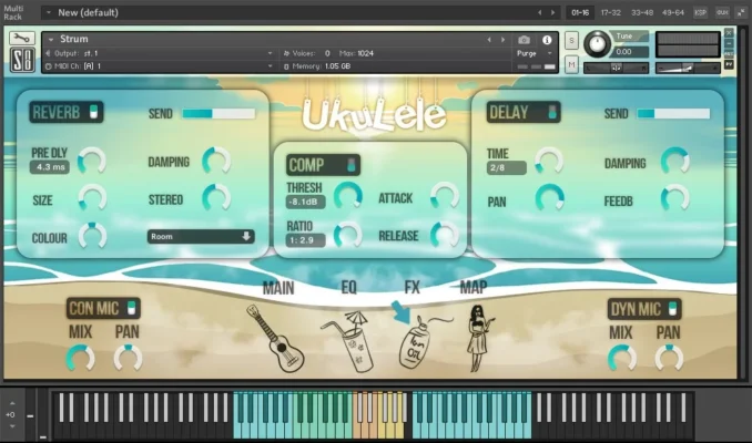 Ukulele KONTAKT interface screenshot 3